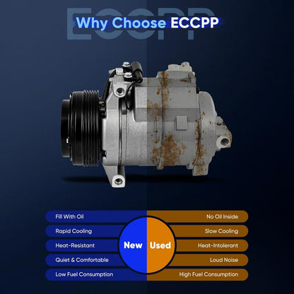 A/C Compressor with Clutch - Compatible with BMW X5 3.0L 2001-2002 & Land Rover Range Rover 4.4L 2003-2005