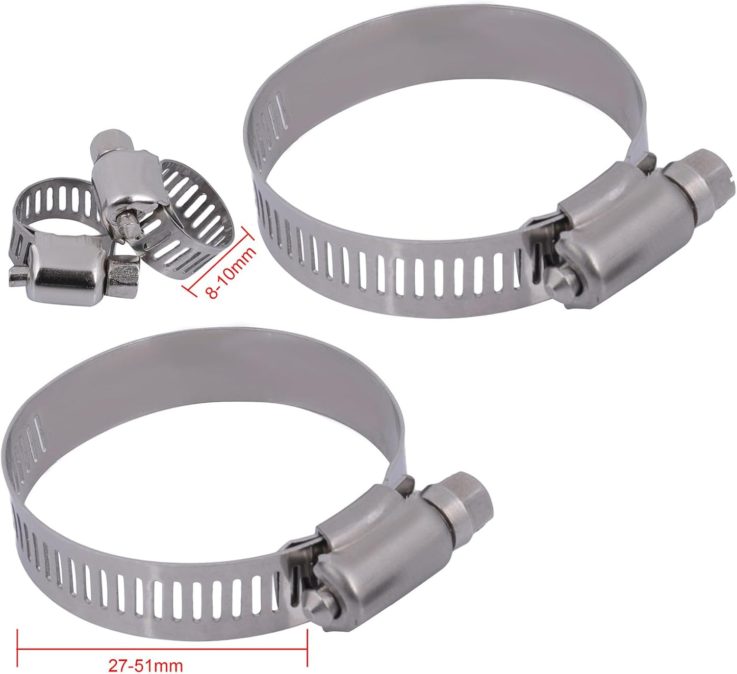 Replacement 2303 Radiator 8MM-10MM,30MM-50MM Hose Clamp fit for 1999-2003 for Mazda for Protege 1.6L 1999-2000 for Mazda for Protege 1.8L 2001-2003 for Mazda for Protege 2.0L