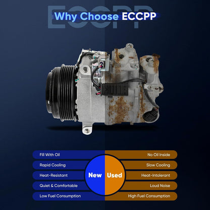 A/C Compressor with Clutch for 2012-2015 Mercedes-Benz C250 SLK250 1.8L