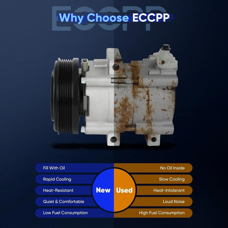 A/C Compressor with Clutch Compatible with Ford Contour 2.5L (1995-2000) & Mazda Tribute 3.0L (2001-2006) - KUDUPARTS