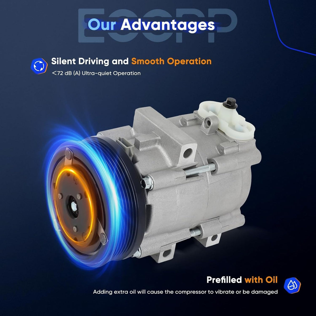 A/C Compressor with Clutch Compatible with Ford Contour 2.5L (1995-2000) & Mazda Tribute 3.0L (2001-2006) - KUDUPARTS