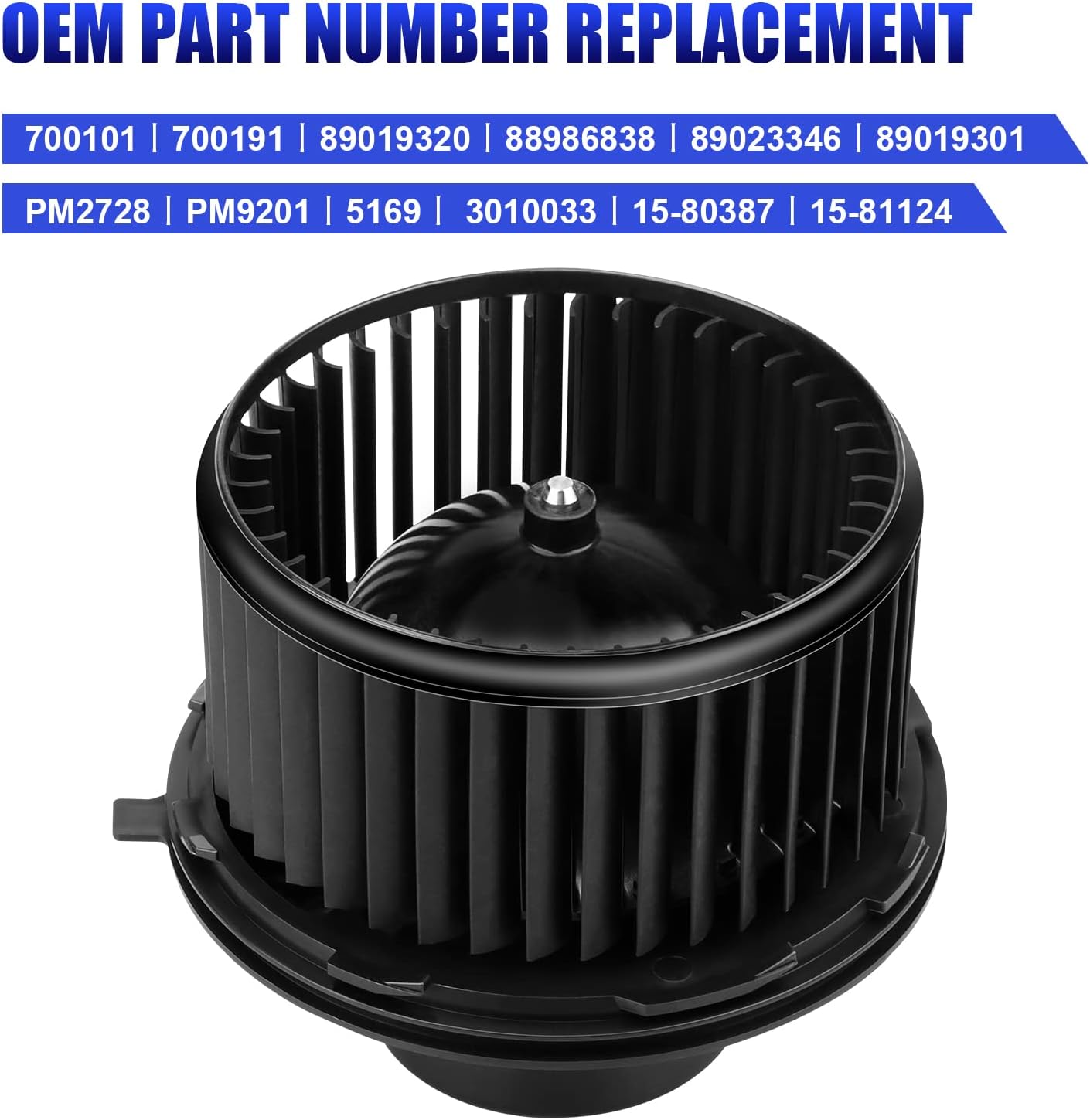AC Blower Motor with Fan - Compatible with 2003-2006 Chevy Silverado 1500/2500, Suburban, Avalanche, GMC Sierra, Yukon, Cadillac Escalade - HVAC Heater Blower Motor Replaces #700191