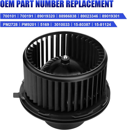 AC Blower Motor with Fan - Compatible with 2003-2006 Chevy Silverado 1500/2500, Suburban, Avalanche, GMC Sierra, Yukon, Cadillac Escalade - HVAC Heater Blower Motor Replaces #700191