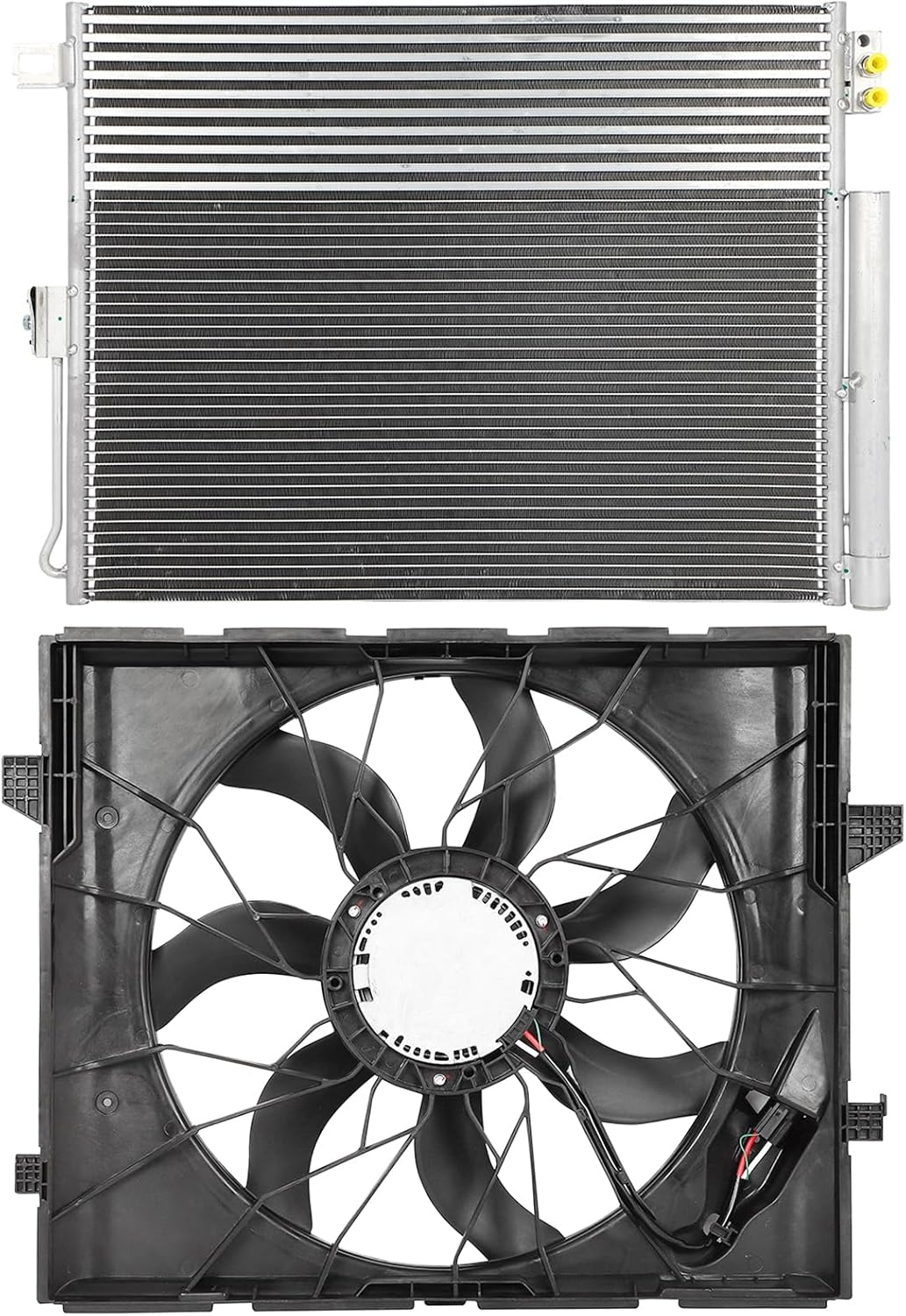 Cooling Fan Assembly A/C Condenser Fit for 2011-2013 Dodge Durango & Jeep Grand Cherokee (Replaces 3893, CN3893PFXC, 55038003AE/AF/AG, CH3030242)