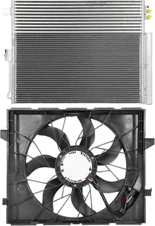 Cooling Fan Assembly A/C Condenser Fit for 2011-2013 Dodge Durango & Jeep Grand Cherokee (Replaces 3893, CN3893PFXC, 55038003AE/AF/AG, CH3030242) - KUDUPARTS