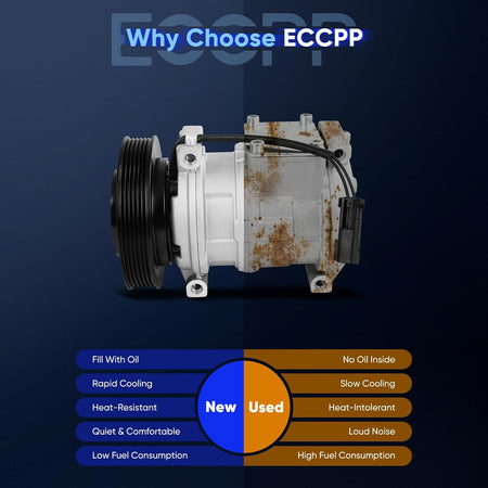 1998-2004 Dodge Intrepid / Chrysler Intrepid & Concorde 2.7L A/C Compressor with Clutch – Fast Cooling - KUDUPARTS