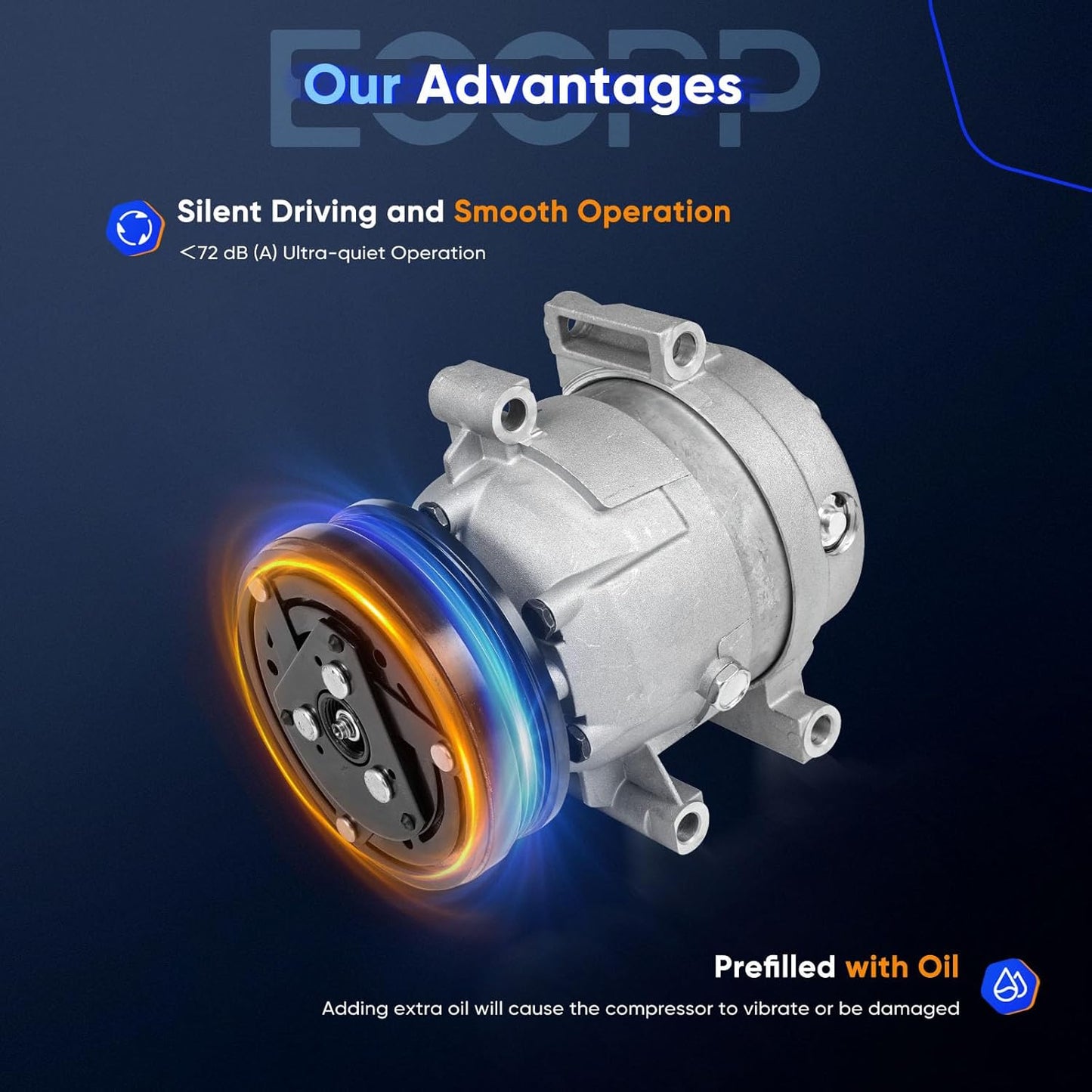 AC Compressor with Clutch – Compatible with Chevrolet Corvette 5.7L (1997-2004)