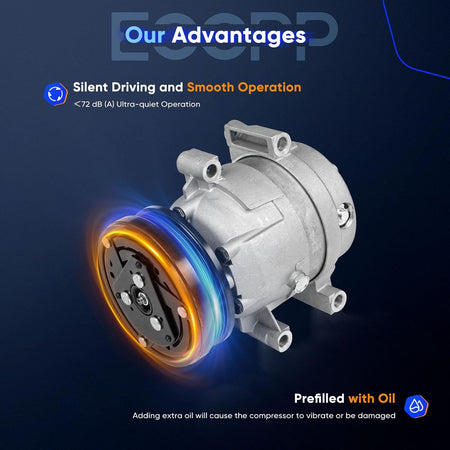AC Compressor with Clutch – Compatible with Chevrolet Corvette 5.7L (1997-2004) - KUDUPARTS