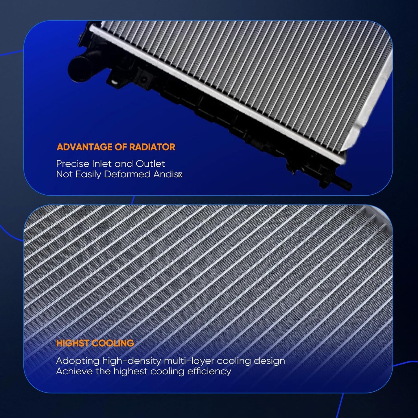 Radiator Compatible with 2005-2007 Chrysler Town & Country 3.3L/3.8L, Dodge Caravan 3.3L, Chrysler Voyager 3.3L