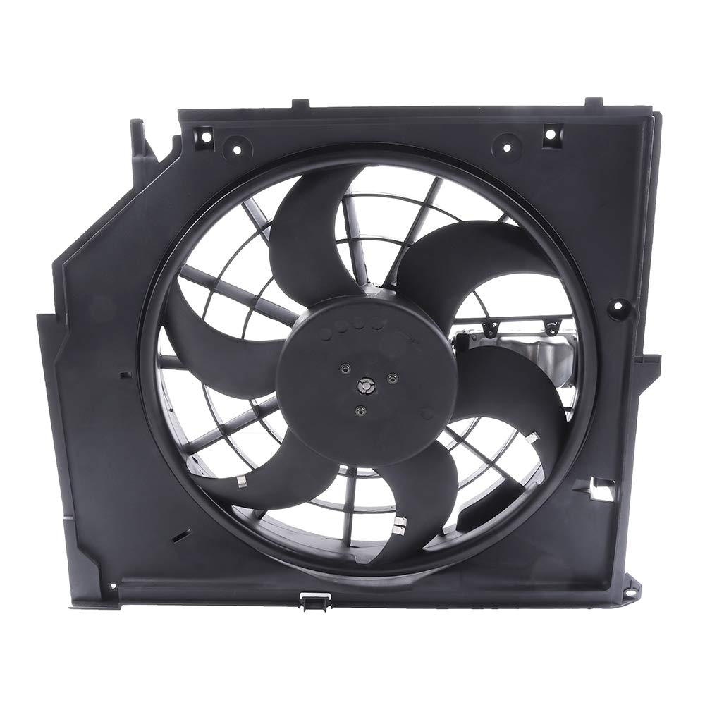Radiator Condenser Cooling Fan Assembly Replacement for BMW 320i 325Ci 325i 328i 330Ci 330i 330xi (2001-2005)