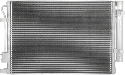 AC Condenser Compatible with 2012-2017 Hyundai Accent GL/GLS/L Sedan 4-Door, Radiator Cooling Fan Assembly, Replacement 4438, 976061W000, 976061W001