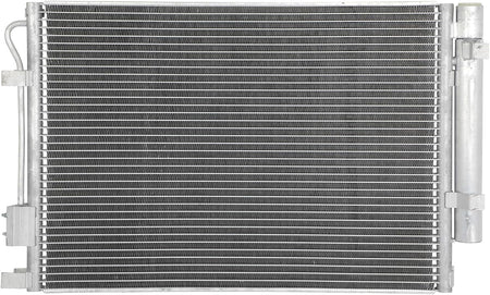 AC Condenser Compatible with 2012-2017 Hyundai Accent GL/GLS/L Sedan 4-Door, Radiator Cooling Fan Assembly, Replacement 4438, 976061W000, 976061W001 - KUDUPARTS