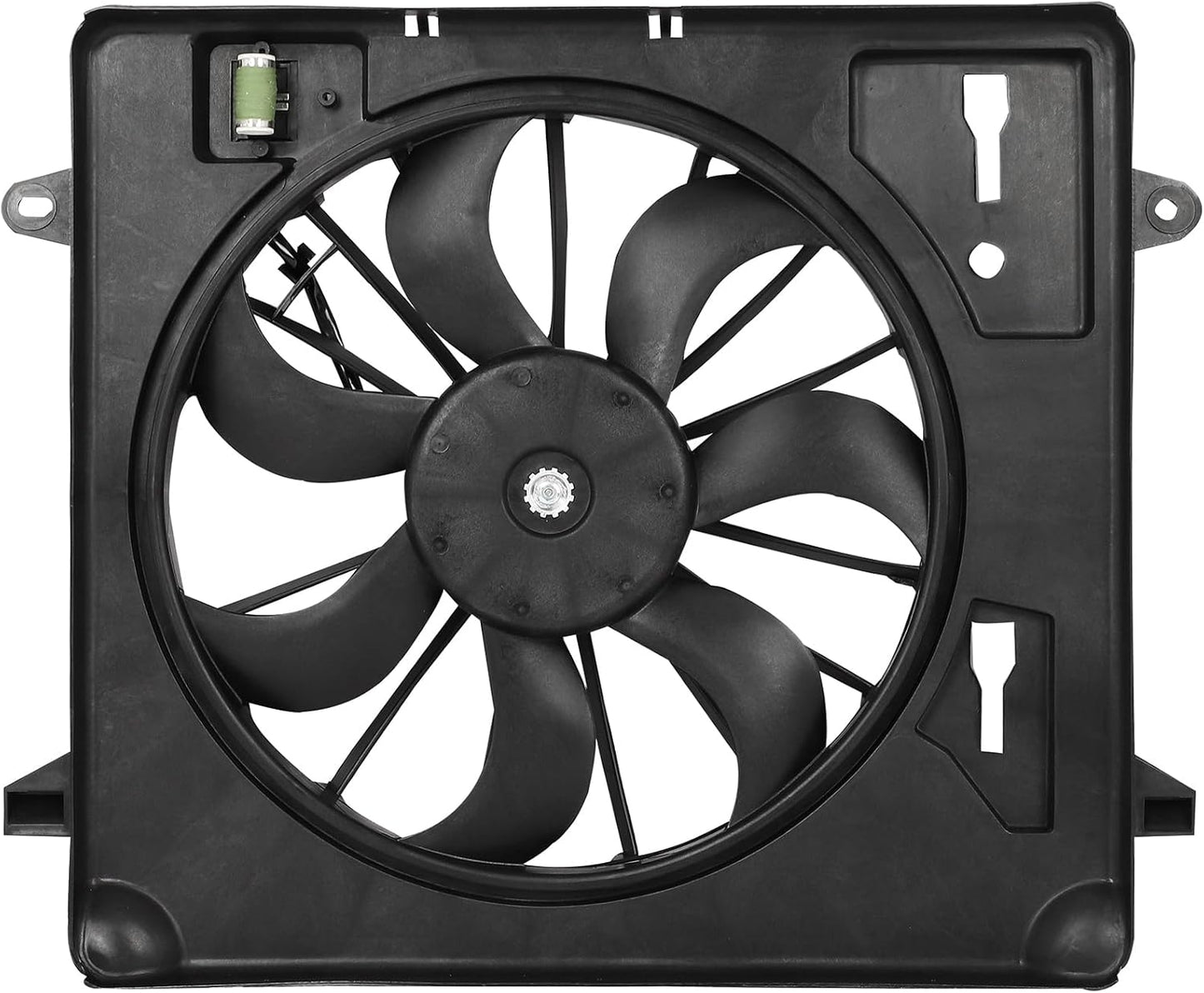 Radiator Cooling Fan Assembly Compatible with 2007-2011 Jeep Wrangler – Engine Cooling Fan Replacement (620-055, 621680, 76035, CF13027, FA70437, 55056642AB, 55057123AB, 68085950AA)