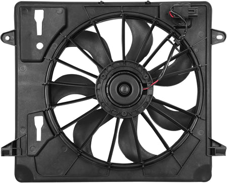 Radiator Cooling Fan Assembly Compatible with 2007-2011 Jeep Wrangler – Engine Cooling Fan Replacement (620-055, 621680, 76035, CF13027, FA70437, 55056642AB, 55057123AB, 68085950AA) - KUDUPARTS
