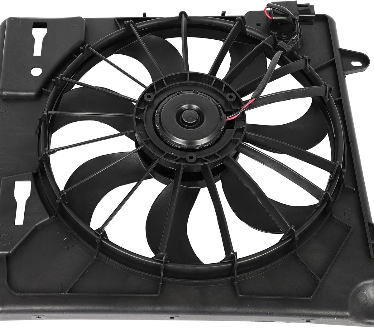 Radiator Cooling Fan Assembly Compatible with 2007-2011 Jeep Wrangler – Engine Cooling Fan Replacement (620-055, 621680, 76035, CF13027, FA70437, 55056642AB, 55057123AB, 68085950AA) - KUDUPARTS