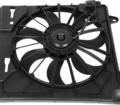 Radiator Cooling Fan Assembly Compatible with 2007-2011 Jeep Wrangler – Engine Cooling Fan Replacement (620-055, 621680, 76035, CF13027, FA70437, 55056642AB, 55057123AB, 68085950AA)