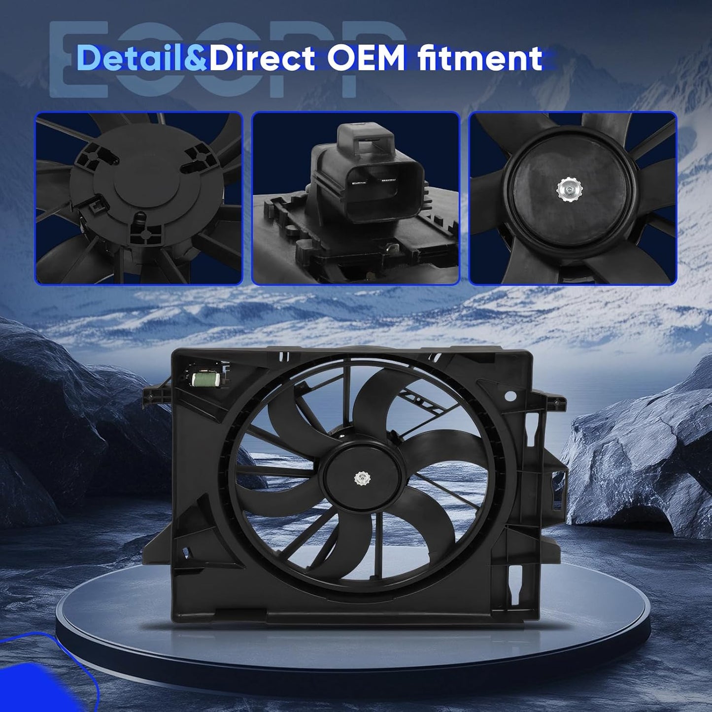 Radiator Cooling Fan 621-028 621860 Replacement for 2008-2016 Chrysler Town & Country & 2008-2019 Dodge Grand Caravan
