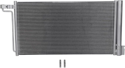 AC Condenser Compatible with 2015-2018 Ford Focus SE/Titanium Hatchback & Sedan 4-Door, Radiator Cooling Fan Assembly, Replacement 4914, 940765, F1FZ19712A, 1857751, F1F119710CA