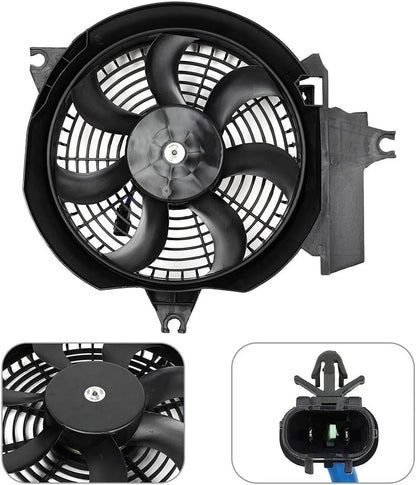Radiator Cooling Fan Assembly Compatible with Hyundai Santa Fe 2001-2006 – Replaces 674-59593, 321-55010-200, HY3113109, 9773026200, 9773026150, 9778626200, 9773726000, 9773526101, 610610
