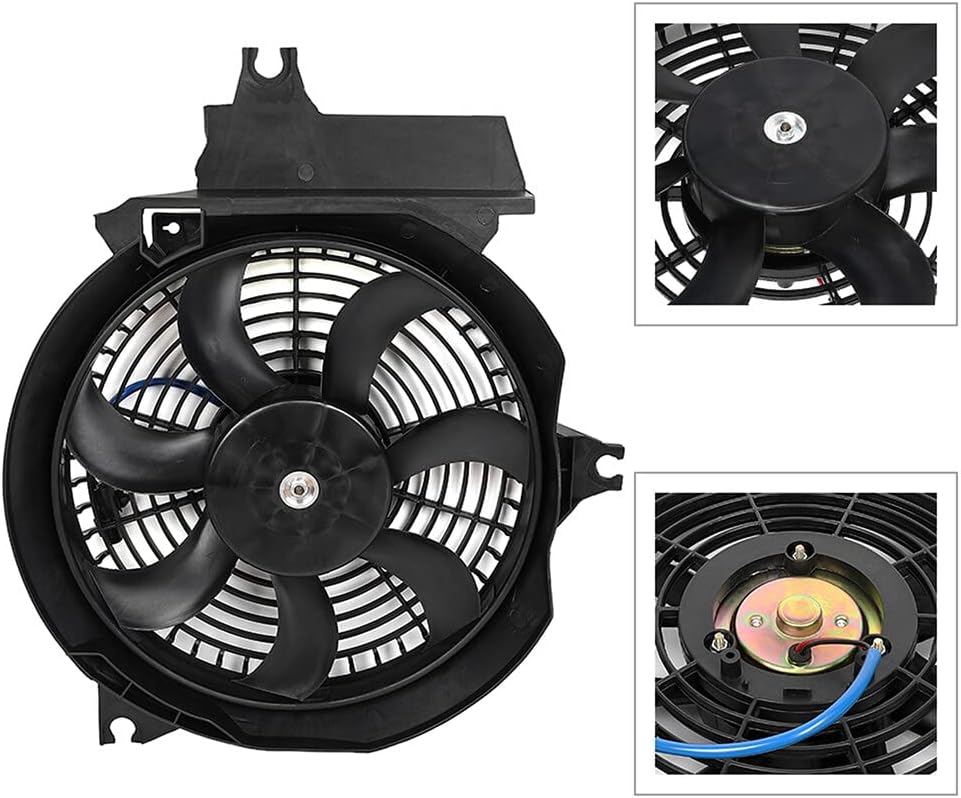 Radiator Cooling Fan Assembly Compatible with Hyundai Santa Fe 2001-2006 – Replaces 674-59593, 321-55010-200, HY3113109, 9773026200, 9773026150, 9778626200, 9773726000, 9773526101, 610610