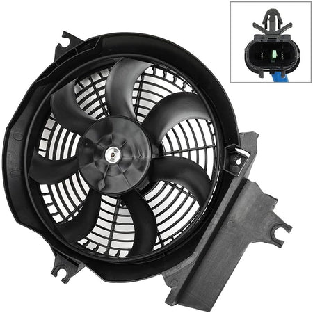 Radiator Cooling Fan Assembly Compatible with Hyundai Santa Fe 2001-2006 – Replaces 674-59593, 321-55010-200, HY3113109, 9773026200, 9773026150, 9778626200, 9773726000, 9773526101, 610610 - KUDUPARTS