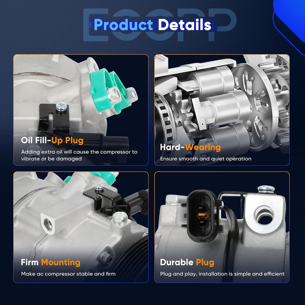 A/C Compressor with Clutch – Compatible with Hyundai Tucson 1.6L (2017-2018) - KUDUPARTS