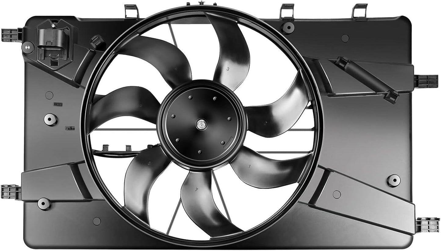 Radiator Fan Assembly Compatible with 2012 Buick Verano & 2011-2016 Chevrolet Cruze - Replaces 622890, 76243, FA70922, 13267634, 13289627, 13335183, 13360890, 13360891, 13368577, 13372154, 13427160, 13427161