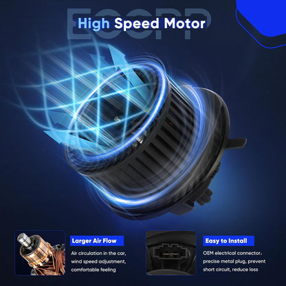 HVAC Blower Motor Compatible with 2006-2013 Audi A3, 2009-2012 VW CC, 2007-2014 Eos, 2006-2018 Jetta, 2006-2010 Passat, 2006-2009 Rabbit, 2009-2016 Tiguan