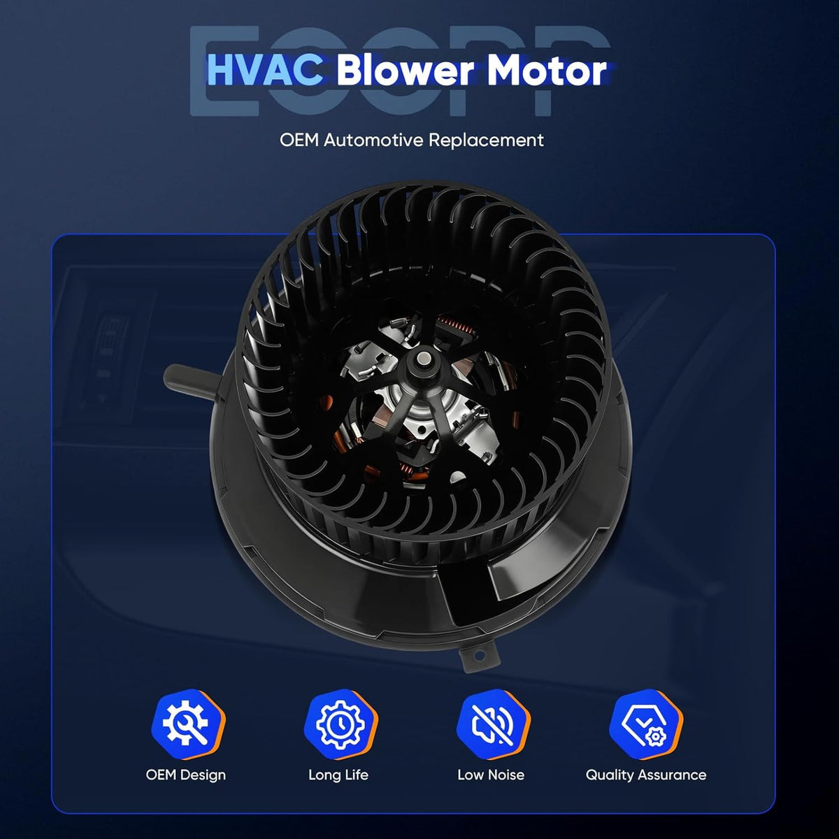 HVAC Blower Motor Compatible with 2006-2013 Audi A3, 2009-2012 VW CC, 2007-2014 Eos, 2006-2018 Jetta, 2006-2010 Passat, 2006-2009 Rabbit, 2009-2016 Tiguan - KUDUPARTS
