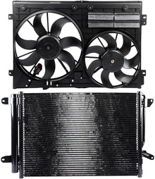 620-805 Cooling Fan + 3889 Condenser Replacement for 2012-2014 Volkswagen Beetle & 2011-2013 Volkswagen Jetta - KUDUPARTS