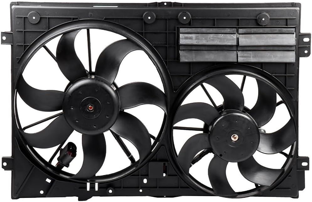 620-805 Cooling Fan + 3889 Condenser Replacement for 2012-2014 Volkswagen Beetle & 2011-2013 Volkswagen Jetta