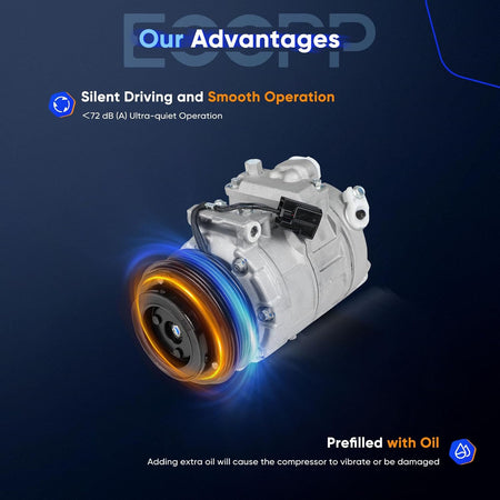 AC Compressor with Clutch 2005-2011 Fit for Cadillac STS 3.6L Air Conditioning Compressor - KUDUPARTS