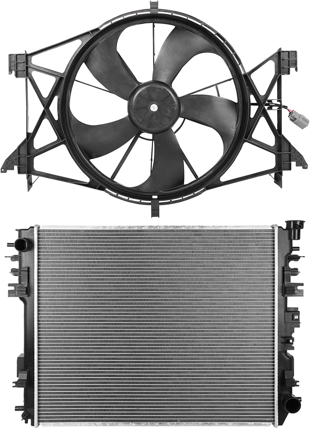 Cooling Fan Assembly Radiator Fit for 2009-2010 Dodge Ram 1500, 2011-2018 Ram 1500, 2019 Ram 1500 Classic