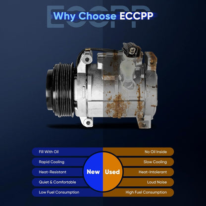 AC Compressor with Clutch – Fits Buick Enclave, GMC Acadia, Chevrolet Traverse, Saturn Outlook 3.6L (2008-2012)
