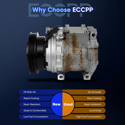AC Compressor with Clutch for Toyota T100 3.4L (1995-1998) & Tundra 3.4L (2000-2004) – Fast Cooling