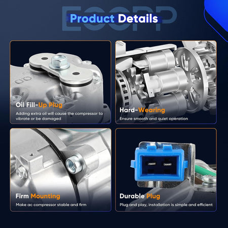 A/C Compressor with Clutch – Compatible with 1993-1999 Volkswagen Golf & Jetta 2.0L - KUDUPARTS
