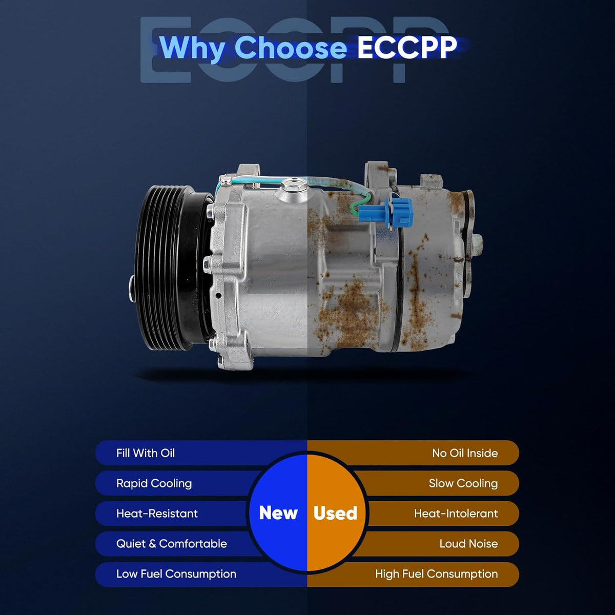 A/C Compressor with Clutch – Compatible with 1993-1999 Volkswagen Golf & Jetta 2.0L - KUDUPARTS