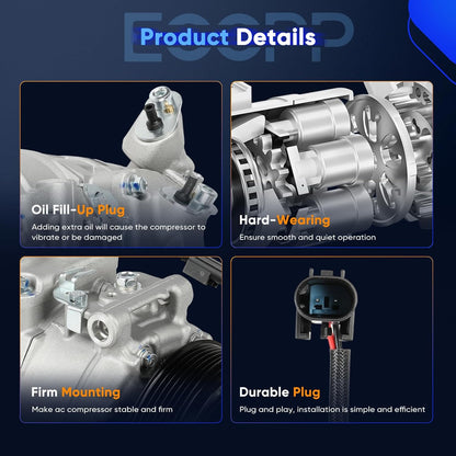 BMW AC Compressor with Clutch – Compatible with 128i, 328i, 328xi 3.0L (2007-2013) & M3 4.0L (2008-2013)