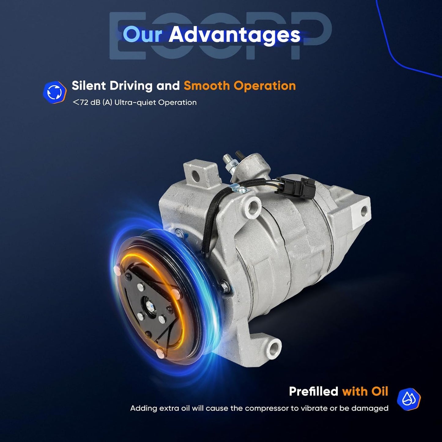 AC Compressor with Clutch – Compatible with Ford Mustang 3.7L (2015-2017)