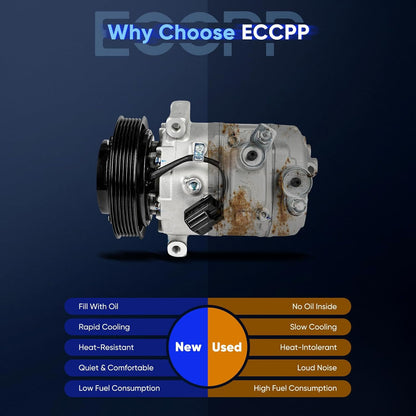 AC Compressor with Clutch – Fits 2006-2008 Buick Lucerne 3.8L, Rapid Cooling
