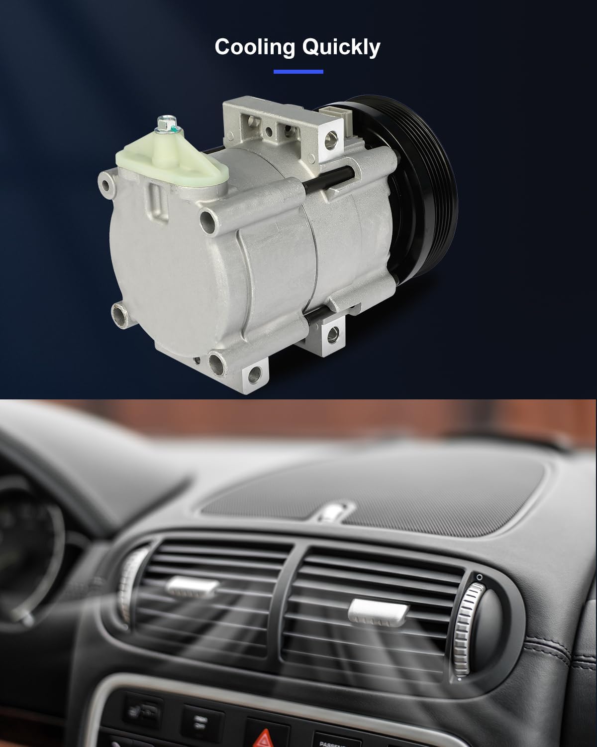 AC Compressor Fast Cooling – Compatible with Ford Escape & Mazda Tribute 3.0L (2001-2007) - KUDUPARTS