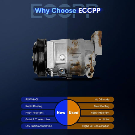 AC Compressor with Clutch Compatible with Infiniti I35 3.5L 2002-2004 & Nissan Maxima 3.5L 2002-2003 - KUDUPARTS