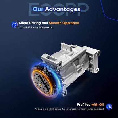 AC Compressor with Clutch Compatible with Infiniti I35 3.5L 2002-2004 & Nissan Maxima 3.5L 2002-2003
