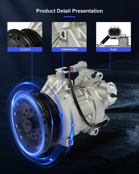 AC Compressor Fast Cooling – Compatible with Scion xA xB 2004-2006, 4 Grooves, 5SE09C - KUDUPARTS