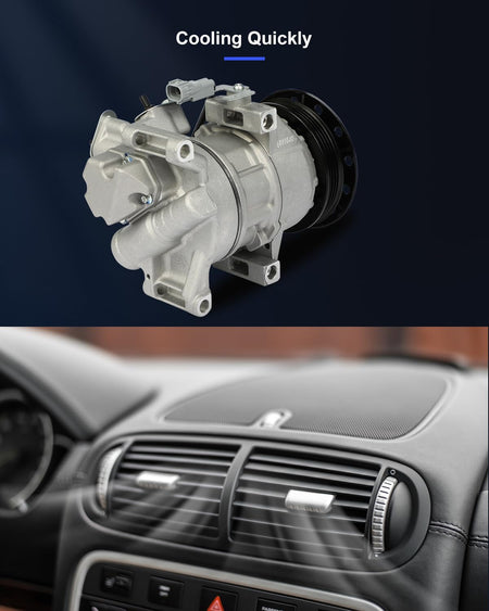 AC Compressor Fast Cooling – Compatible with Scion xA xB 2004-2006, 4 Grooves, 5SE09C - KUDUPARTS