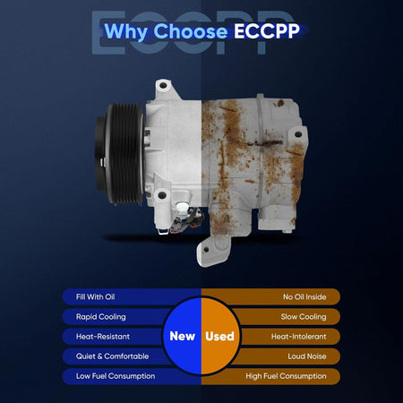 A/C Compressor with Clutch for Infiniti EX35, FX35 3.5L (2009-2012) & Q70L, Q60, QX50 3.7L (2014-2015) - KUDUPARTS
