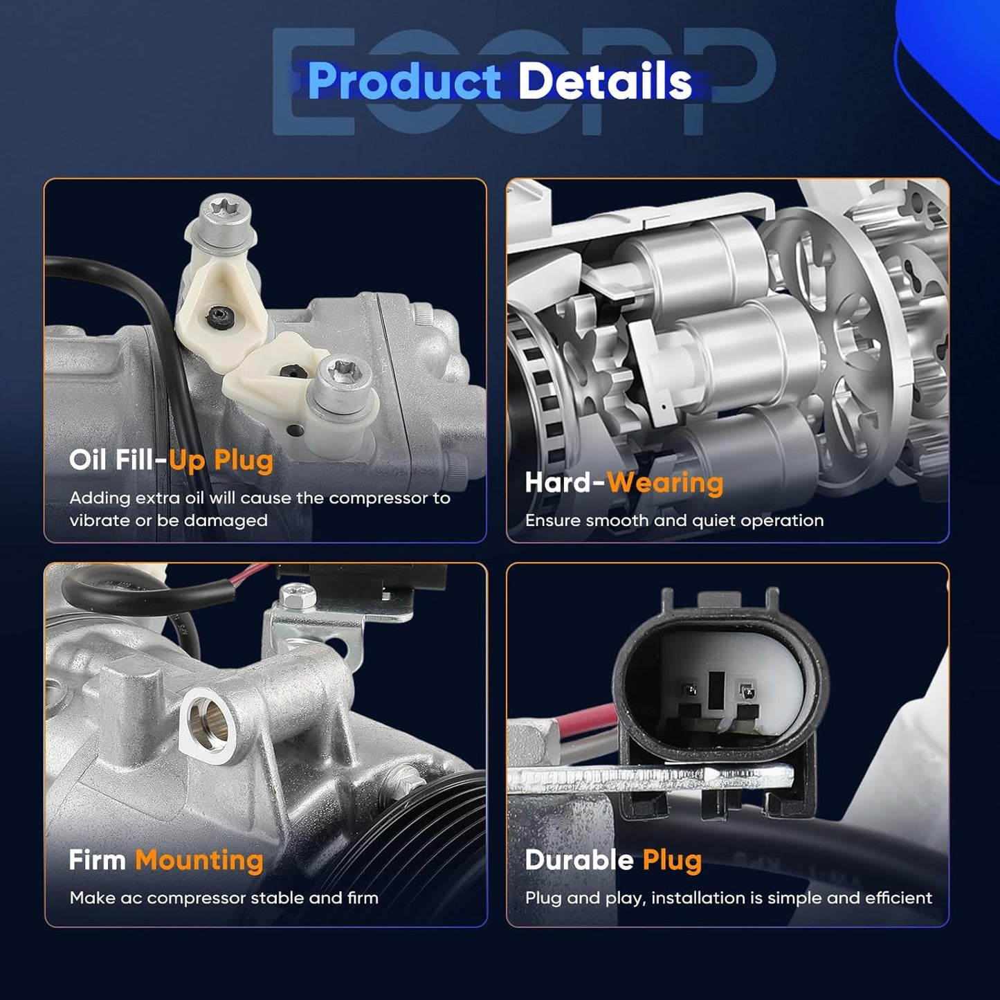 A/C Compressor with Clutch – Compatible with BMW 116i 1.6L (2004-2012) & 318i Coupe 2.0L (2010-2020)