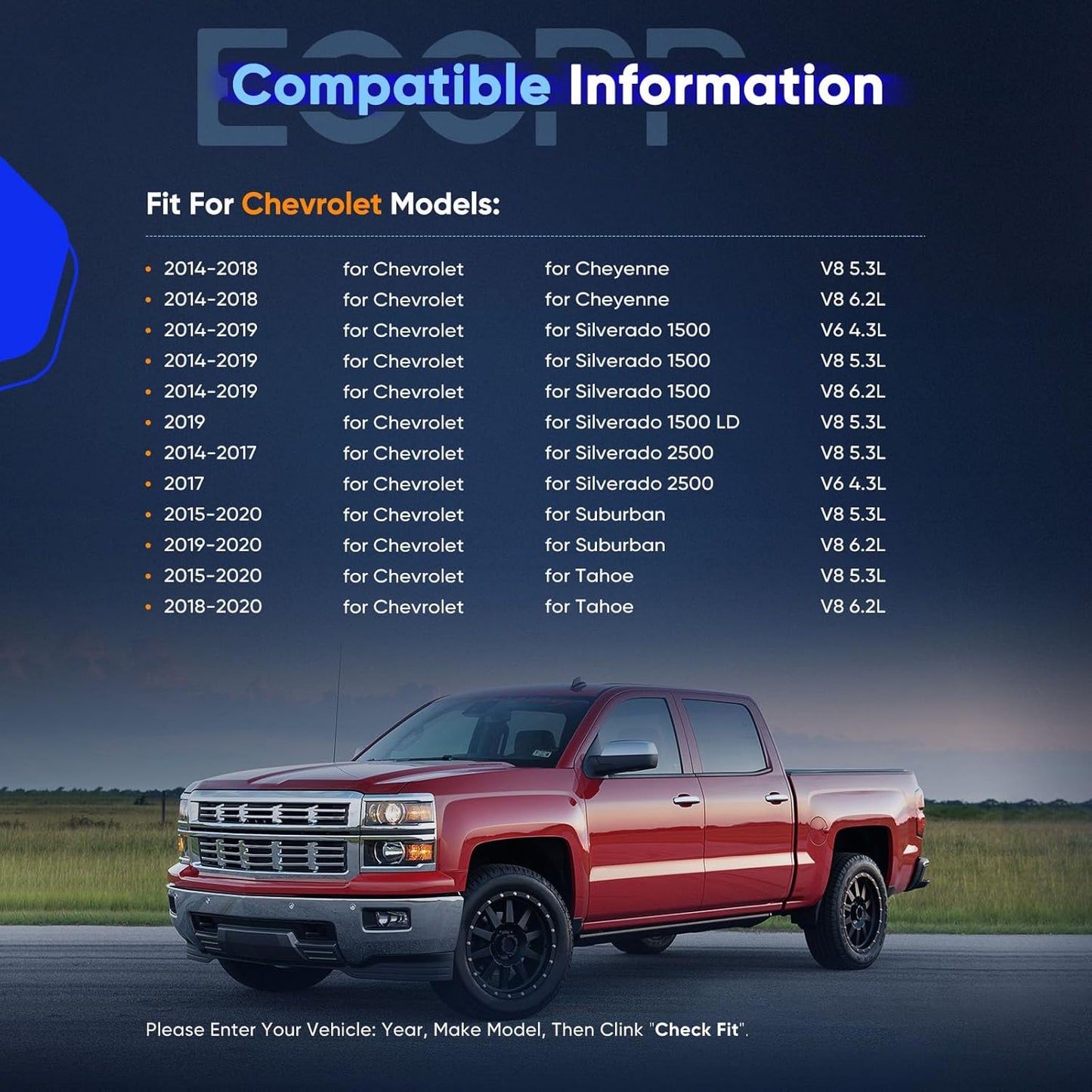 A/C Compressor with Clutch – Compatible with Chevrolet Silverado 1500/2500 & GMC Sierra 1500 (2014-2019, 4.3L, 5.3L, 6.2L)