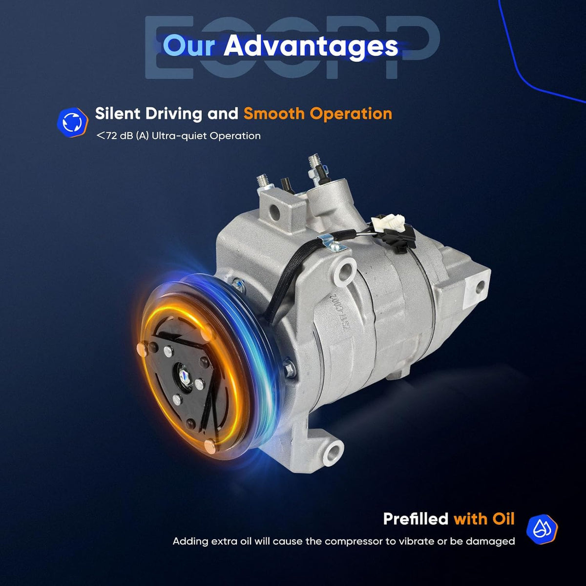 AC Compressor with Clutch – Compatible with 2015-2017 Ford Expedition 3.5L - KUDUPARTS