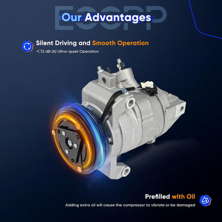 AC Compressor with Clutch – Compatible with 2015-2017 Ford Expedition 3.5L - KUDUPARTS